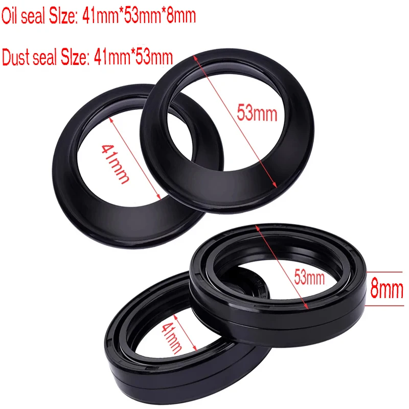 

41x53x8 Front Fork Damper Oil Seal Dust Seal For Yamaha WR125R YZF125R YZF-R3 YZFR3 YP400 MAJESTY 400 YZF-R6 DT125 WR125 YZF125R