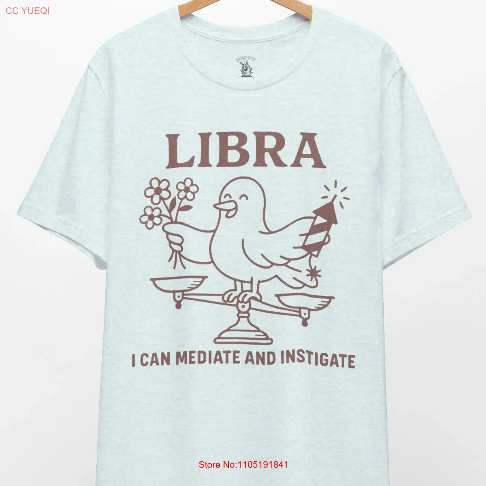 Libra Zodiac T Shirt Vintage Astrology Mediate Instigate vintage Washed Soft Breathable Comfortable graphic streetwear Slightly