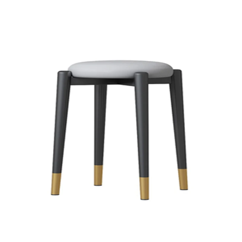 Nordic Leather Round Stool Home Light Luxury Low Stool Net Red Small Stool Fashion Simple Lazy Bench Creative Stackable