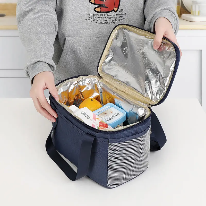 New Square Portable Lunch Bag Food Thermal Box Waterproof Office Cooler Lunchbox Insulated Case