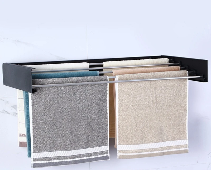 Expandable Hanger & Towel Holder - Retractable Wall Mounted Folding Rack, Space Saving Home Organizer