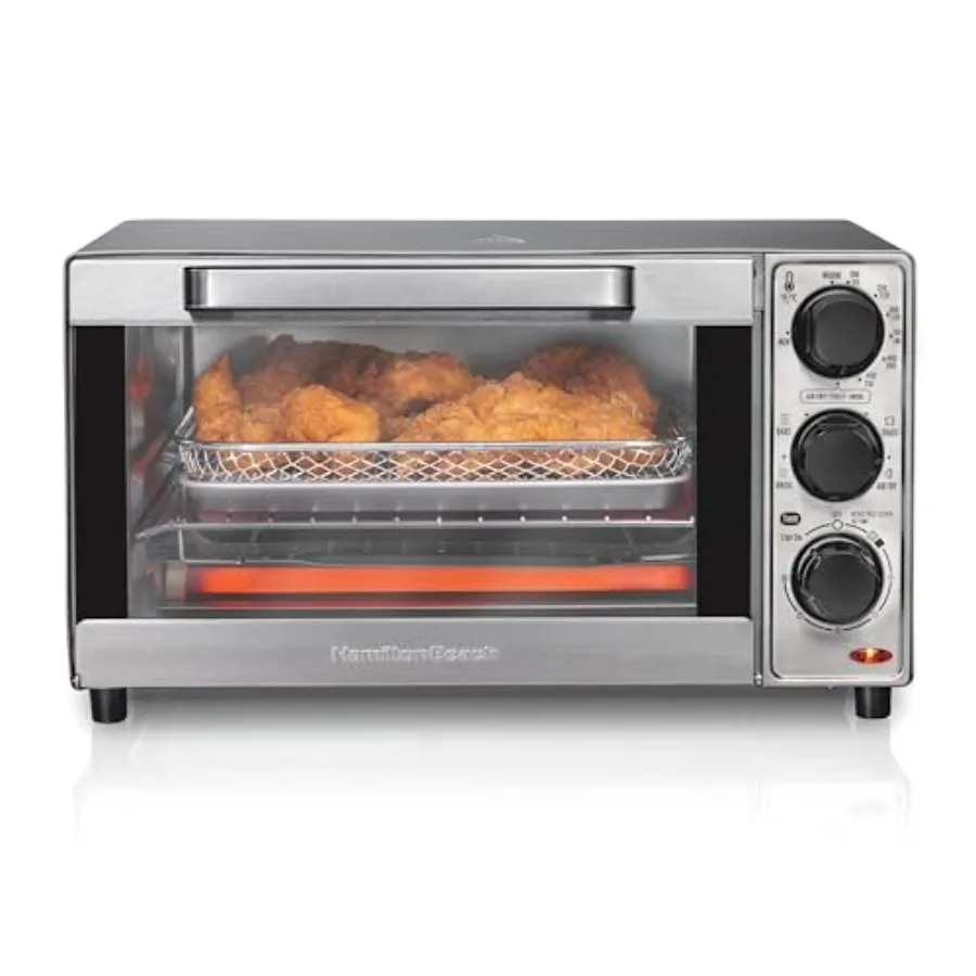 

Air Fryer Toaster Oven Combo for 9 Pizza 4-Slice Ccity Stainless Steel White Powerful Air Circulation Auto Shutoff