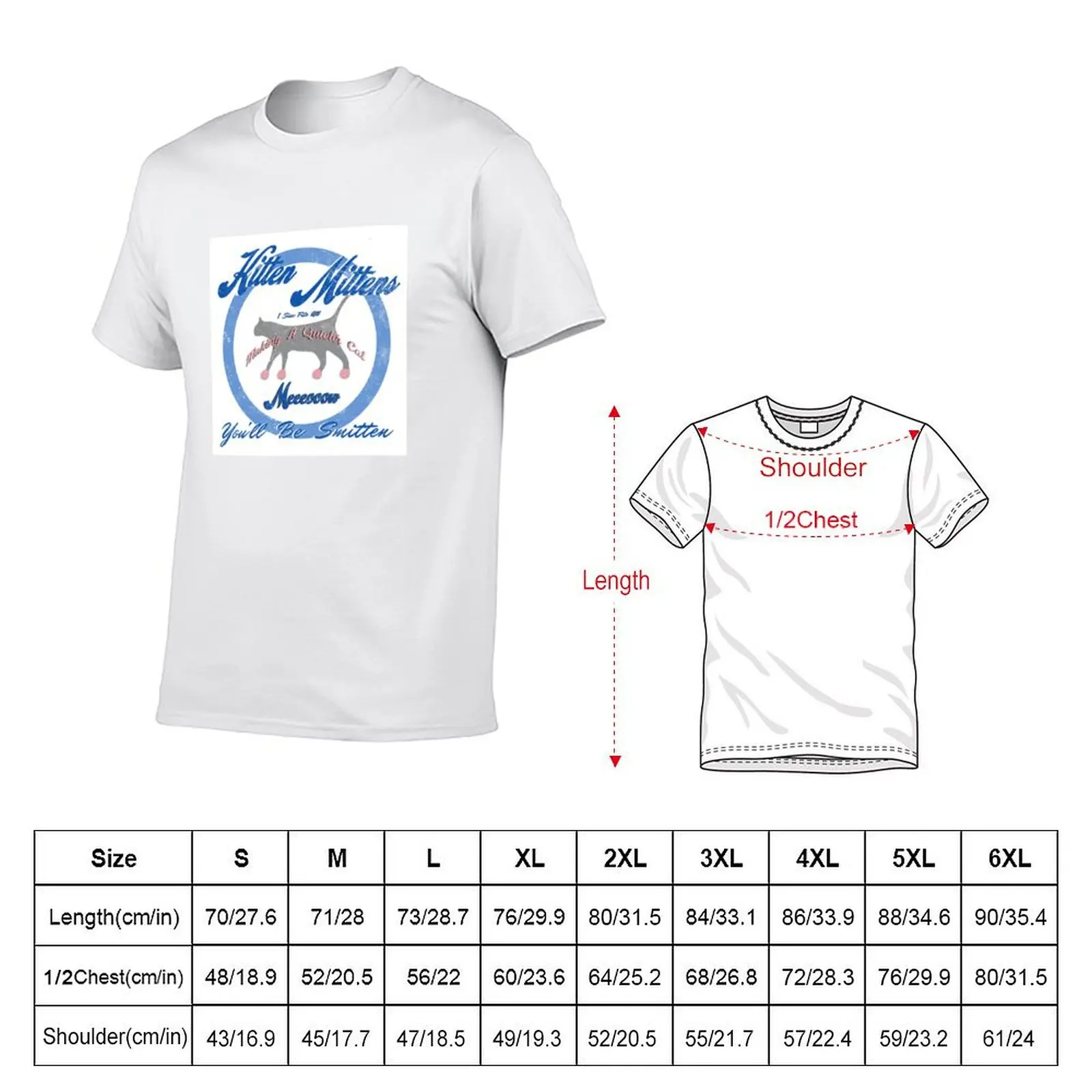 Kitten Mittens Classic T-Shirt Trendy Print Short Sleeve T-Shirt