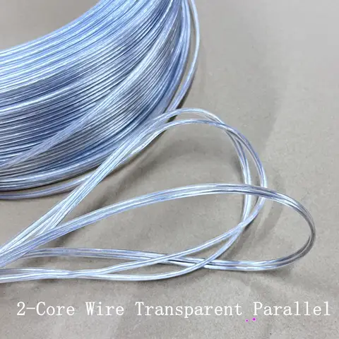 2 Core Transparent Parallel Lines 22awg 0.3 Square, Clear Transparent Parallel Wire 2pin Power Cord LED Lamp Wire, Silver