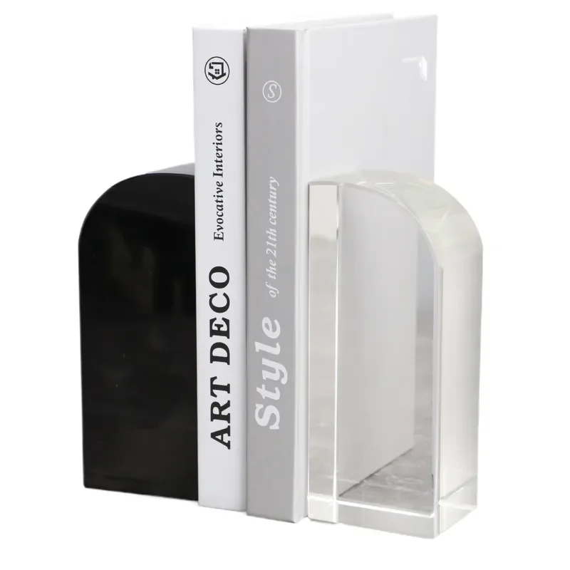 for European Simple Crystal Black and White Bookcase Model Room Home Study Desktop Living Room Decoration Bookend Ornament