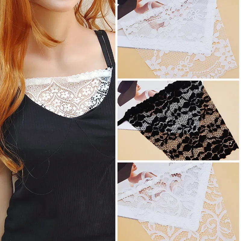 Lady Lace Clip-on Mock Camisole Bra Insert Overlay Modesty Panel Invisible Bra Anti Peep Invisible Bra Vest, for C D E F Cup