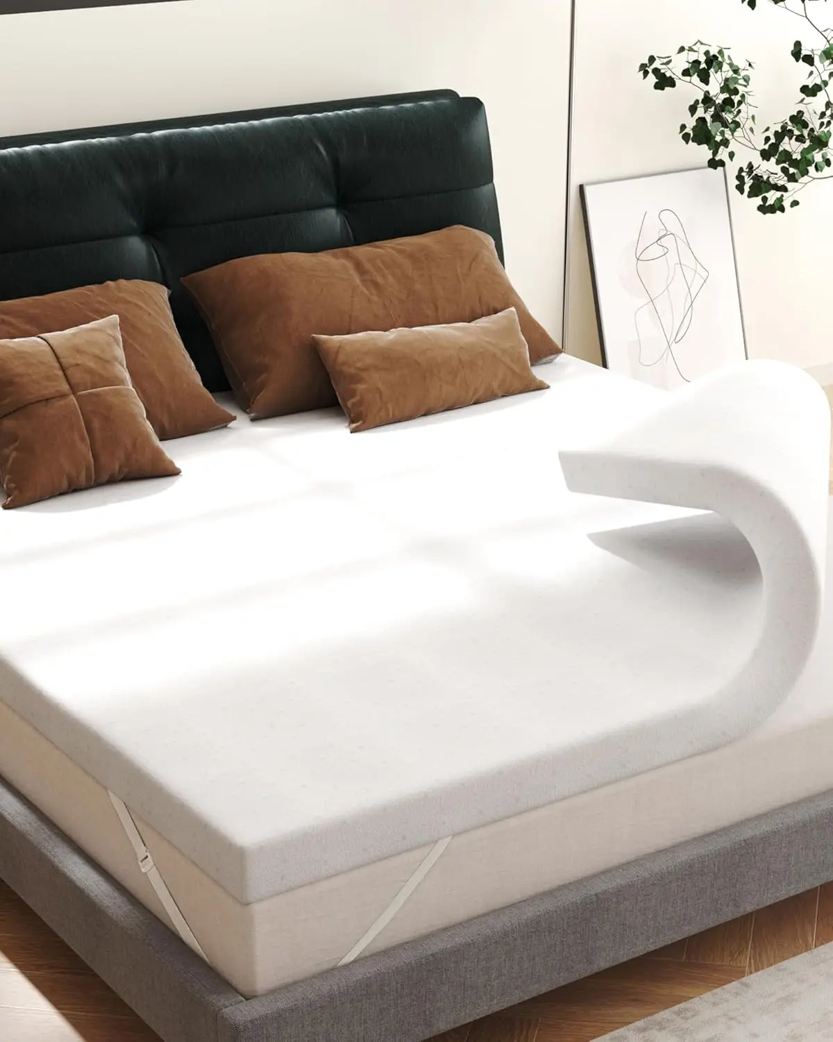 

2"" [Queen] Mattr Topper, Memory Foam Mattr Topper Queen With Ultra Soft Cover & Corner Straps, Certipur-Us Certified
