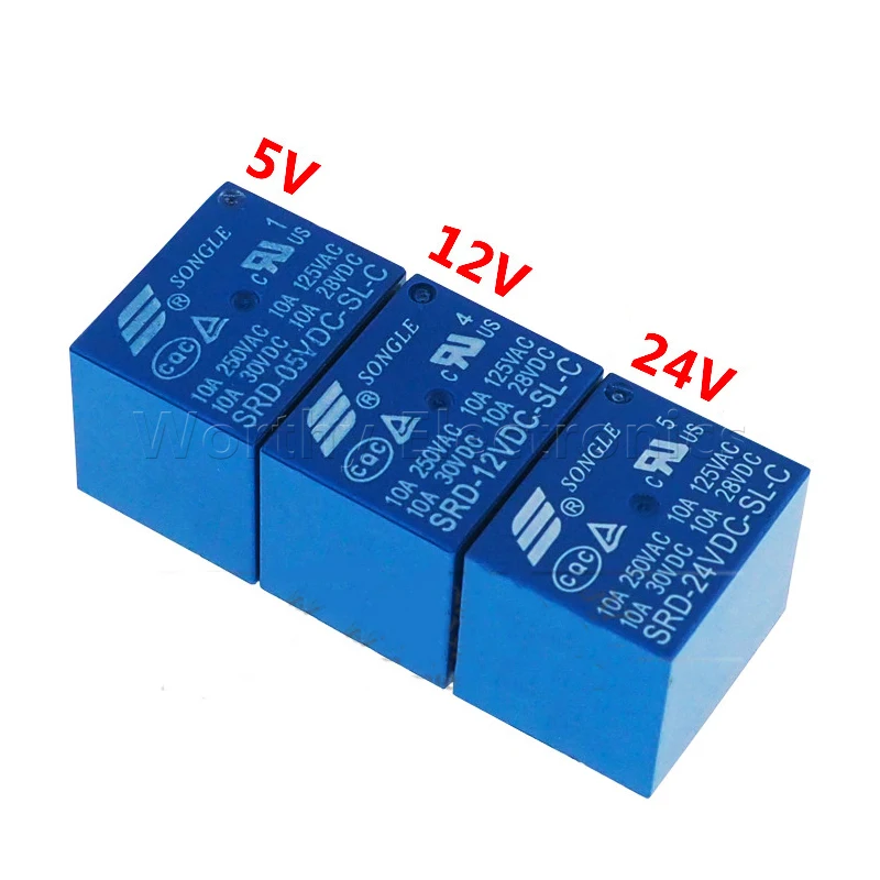 

Wholesale 10pcs/lot Relay SRD-05VDC-SL-A SRD-12VDC-SL-A SRD-24VDC-SL-A 10A 4PIN