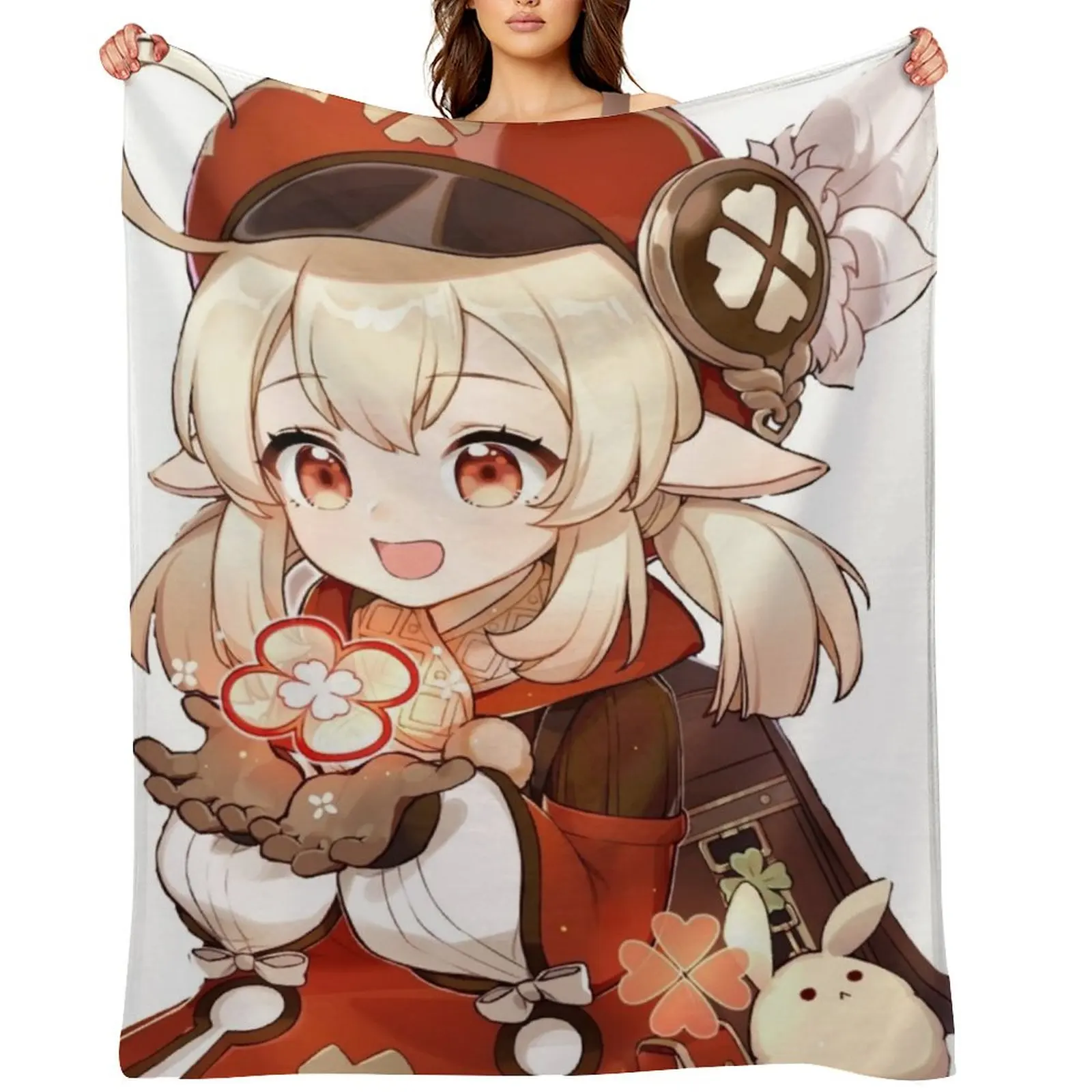 

Klee - Genshin Throw Blanket Flannel Fabric Moving Luxury Thicken Decorative Sofas Blankets