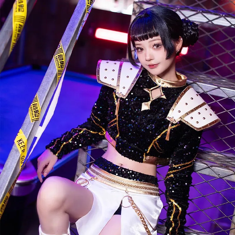 CyK-Pop شيطان الصيادين تأثيري رومي زوي ميرا تأثيري حلي شعر مستعار المرأة الأسود الذهبي دعوى هالوين حفلة لعب الأدوار الزي