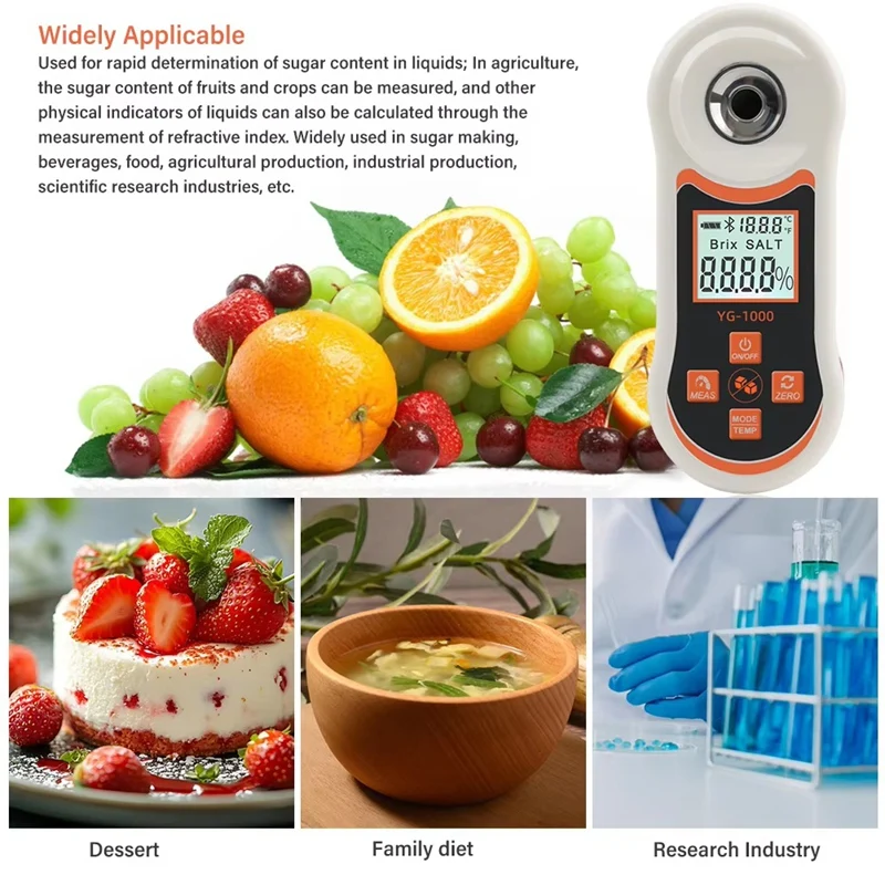 3-In-1 Temp Salinity Digital Refractometer With ATC 0-24% Salt 0-60% Sugar Tester For Drink Brewing Food Saltwater