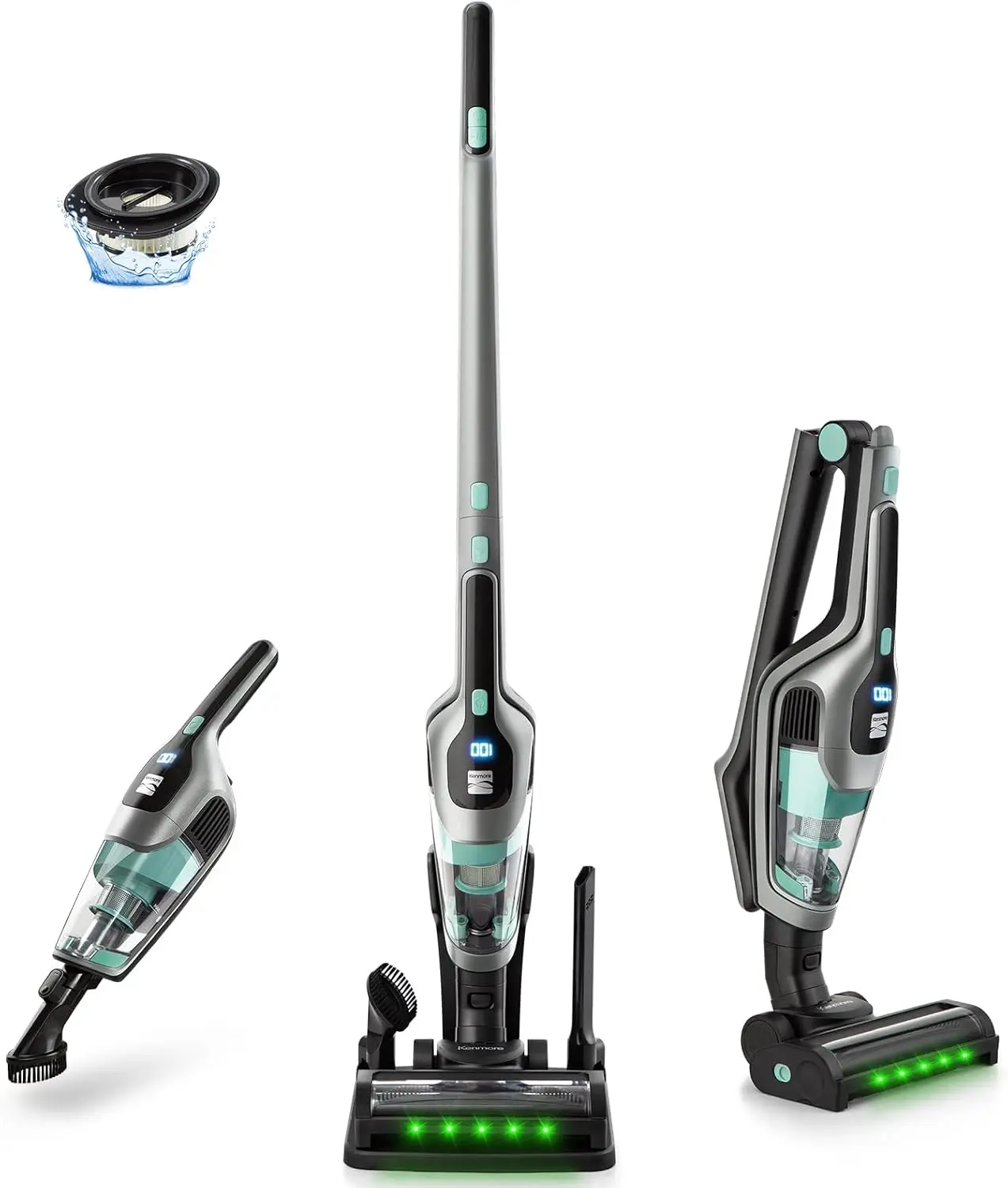 

200 Series DS2010 Cordless Stick Vacuum Lightweight Cleaner 2-Speed Power Suction LED Headlight 2-in-1 Handheld for Hardwood