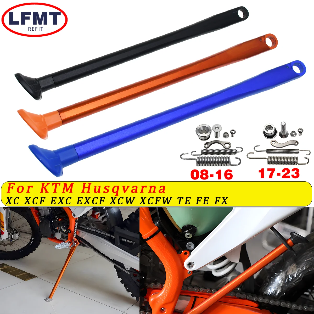 

Motorcycle CNC Parking Side Stand Kickstand With Spring Kit For KTM Husqvarna XC XCF EXC EXCF XCW XCFW TPI Six Days TE FE TX FX