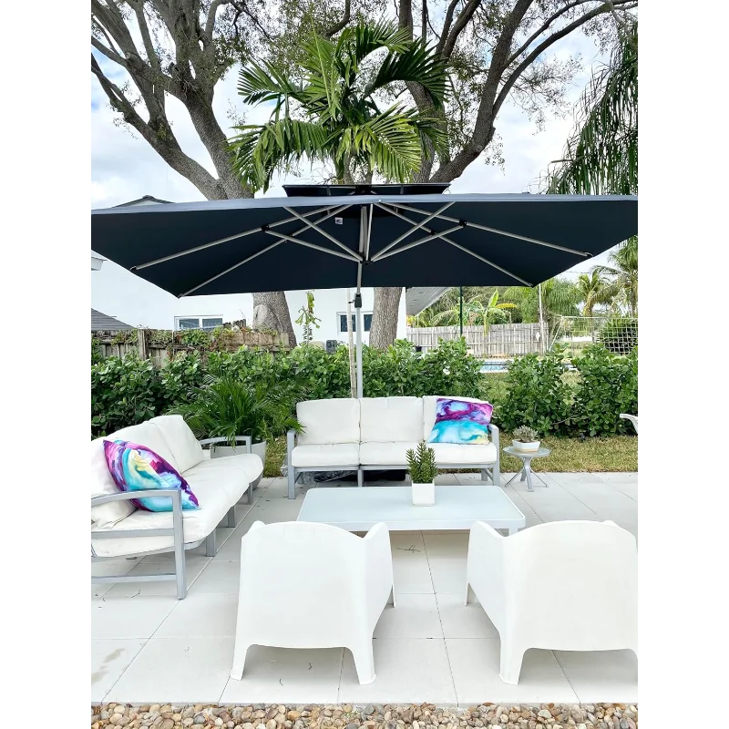 

PURPLE LEAF 10' X 12' Patio Umbrella Outdoor Rectangle Umbrella Large Cantilever Umbrella Windproof Offset Heavy Duty Sun