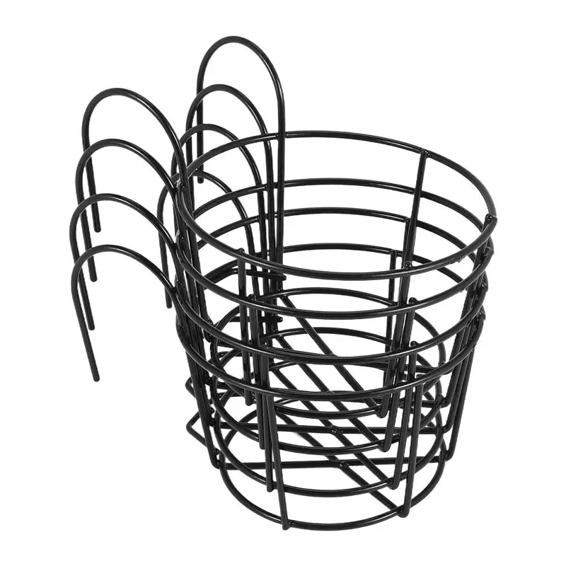 

A84E-4Pcs Hanging Railing Planters Flower Pot Holders Plant Iron Racks Fence Metal Potted Stand Mounted Balcony Baskets
