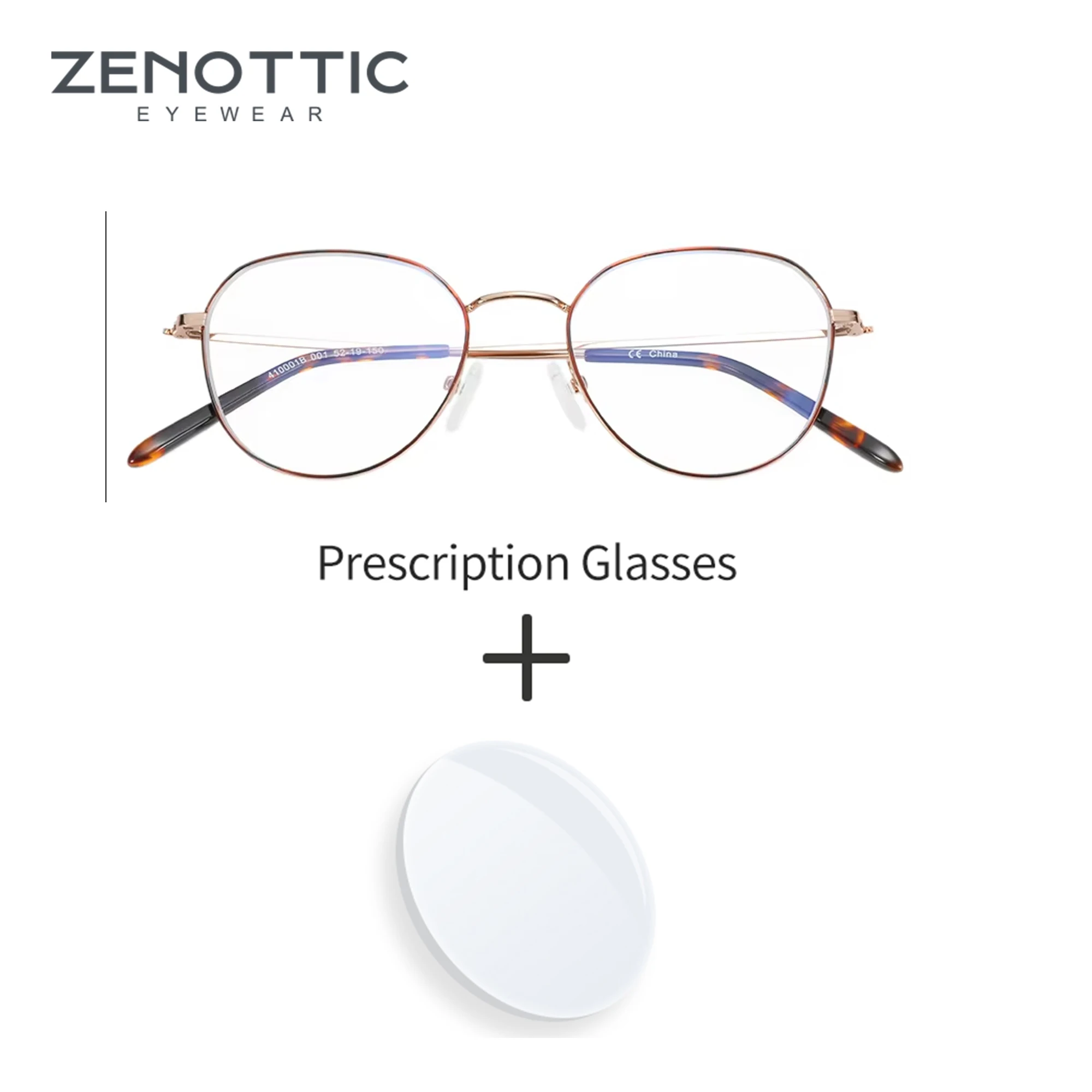 

ZENOTTIC Trendy Metal Square Prescription Glasses For Men Women Anti-Blue Light Progressive/Photochromic Optical Eyeglasses