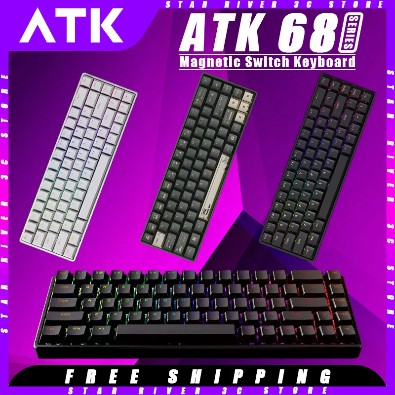 

Atk68 AIR Mechanical Keyboard Esports Magnetic Switch Wired Customize RGB Backlit 68 Keys Smart Speed X Hot Swap Gaming Keyboard