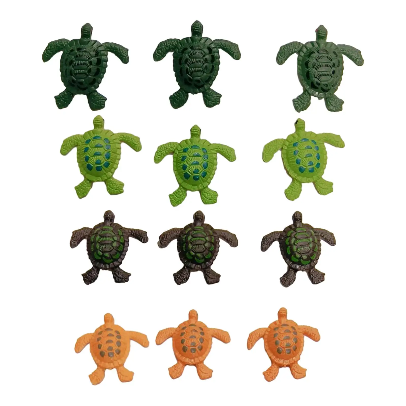 12 Pieces Realistic Sea Turtle Animal Figures Model Ocean Animals Model