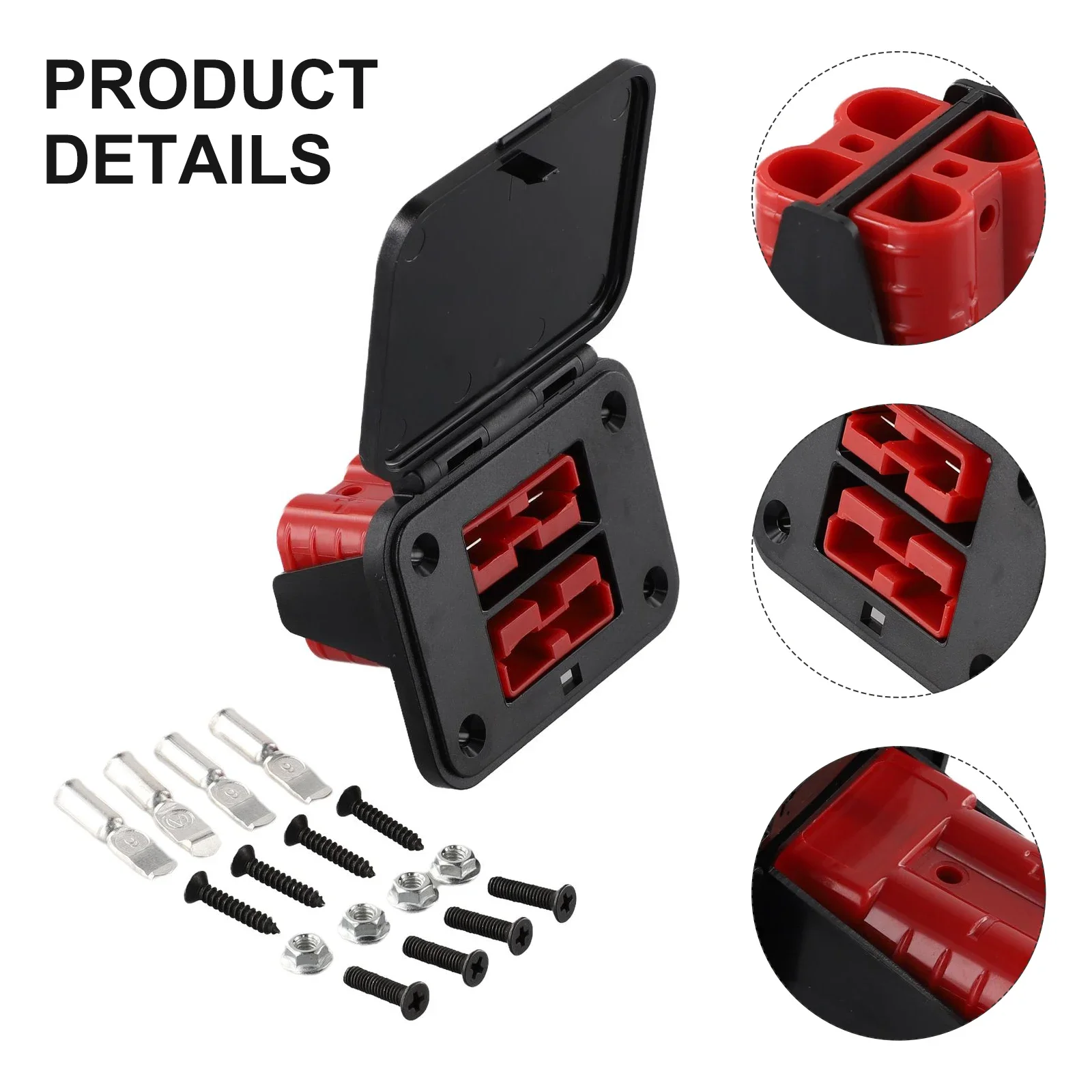 1 Set 50A 600V Twin Dual Flush Mount Bracket Panel Cover Plug Power Cable Connection For Caravan Boat Truck Parts