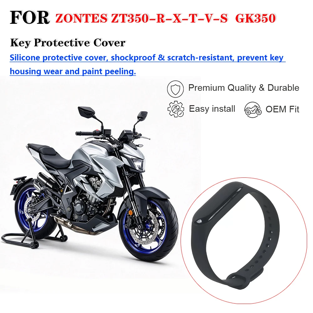 Motorcycle Induction Smart Key Wristband Protective Sleeve Remote Key Fob Strap Modified Accessories For ZONTES ZT350-R ZT350-X