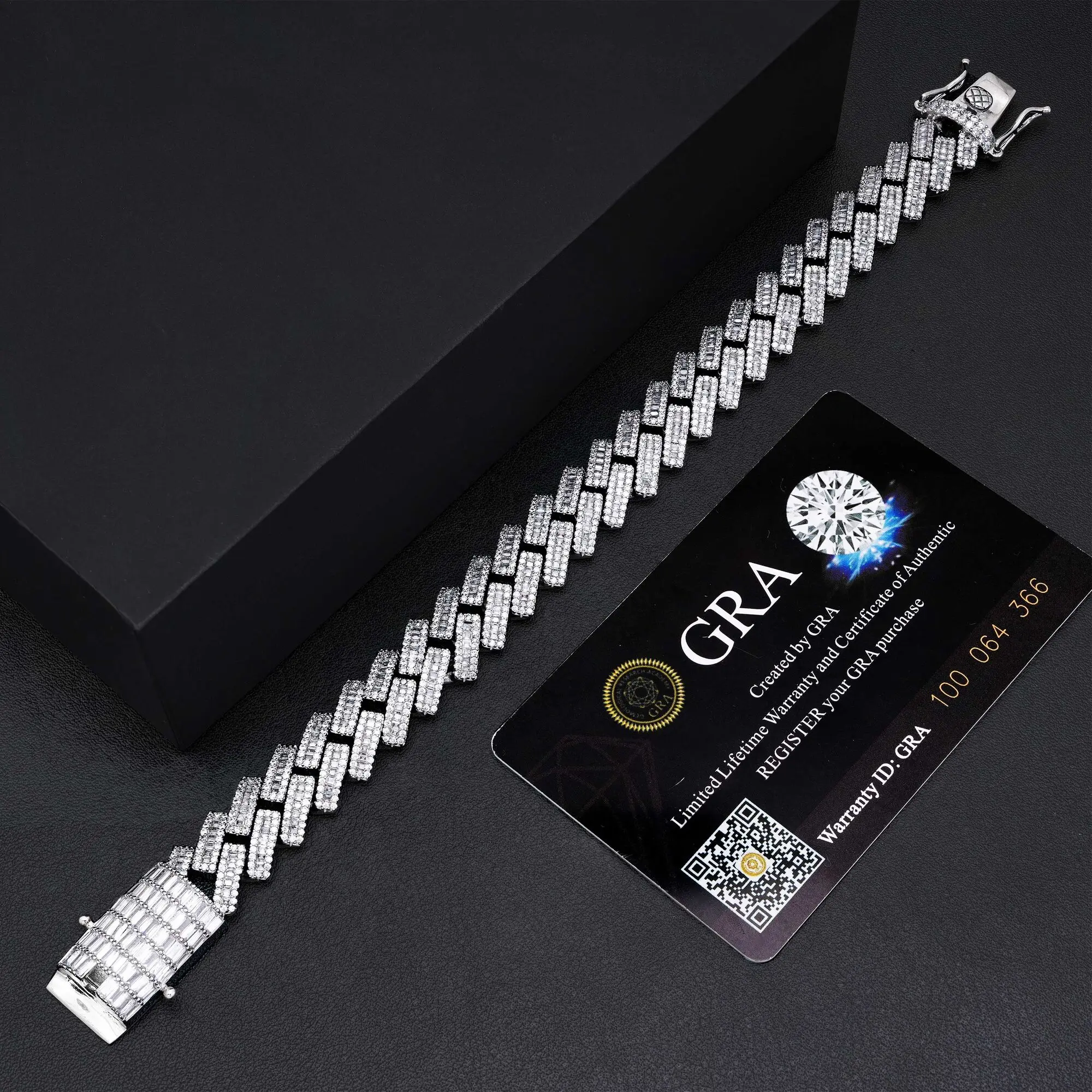 Fine jewelry mens women fashion pass diamond tester s925 sterling silver with d color vvs moissanite diamond cuban bracelet