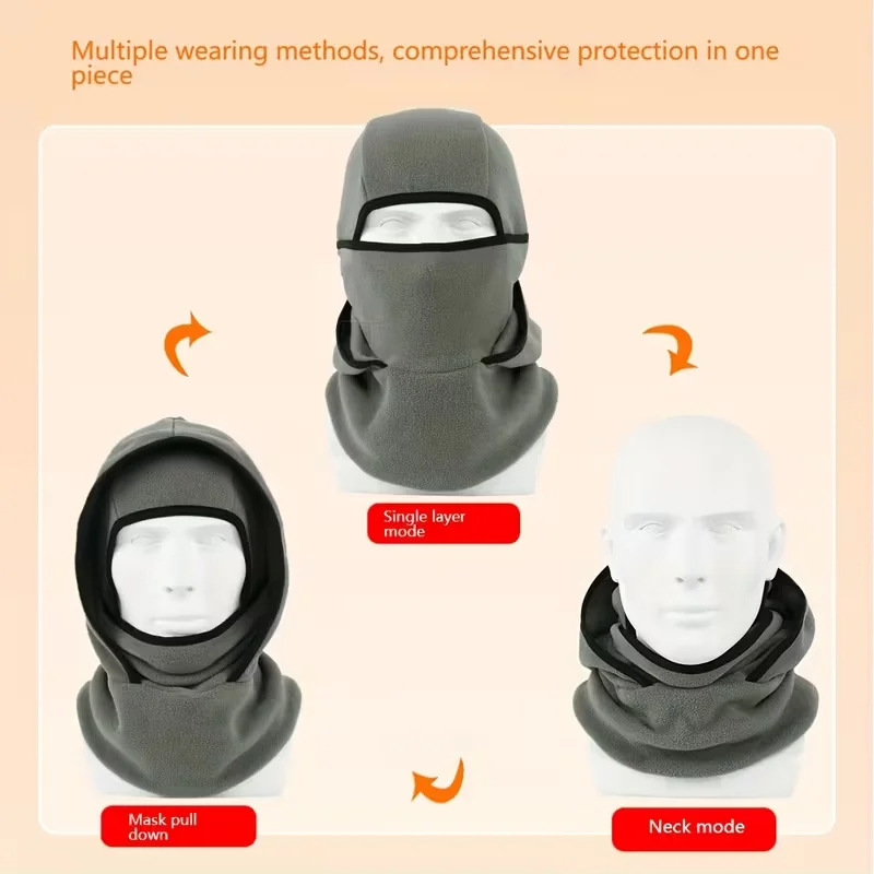 Gorro TRALOW Multifuncional de Invierno, Resistente al Frío y Cálido | Combo de Sudadera con Capucha/Gorro/Máscara, Resistente al Viento, para Deportes, Correr, Esquiar, Trabajo al Aire Libre
