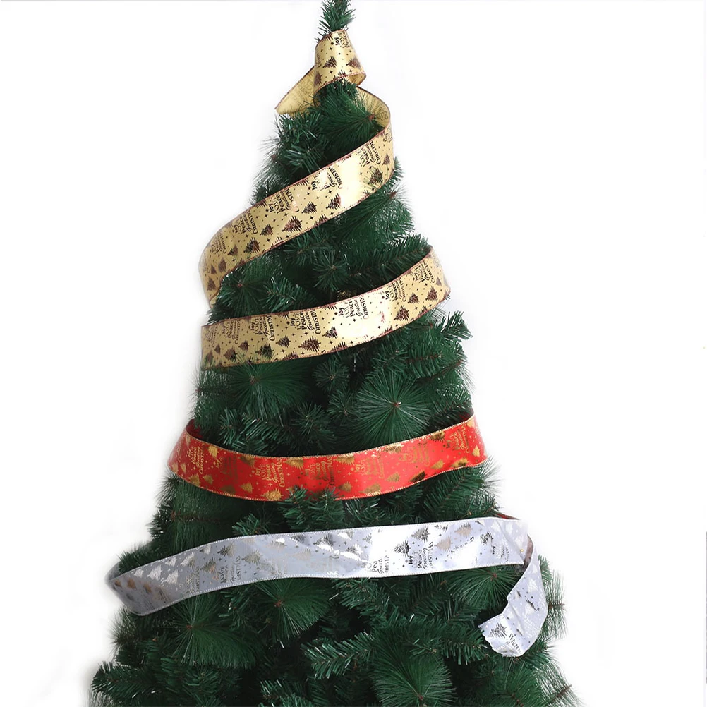 

1PC Christmas Glitter Satin Ribbon Craft Decorative Wrap for Gifts Presents Tree Bouquets Holiday Decoration