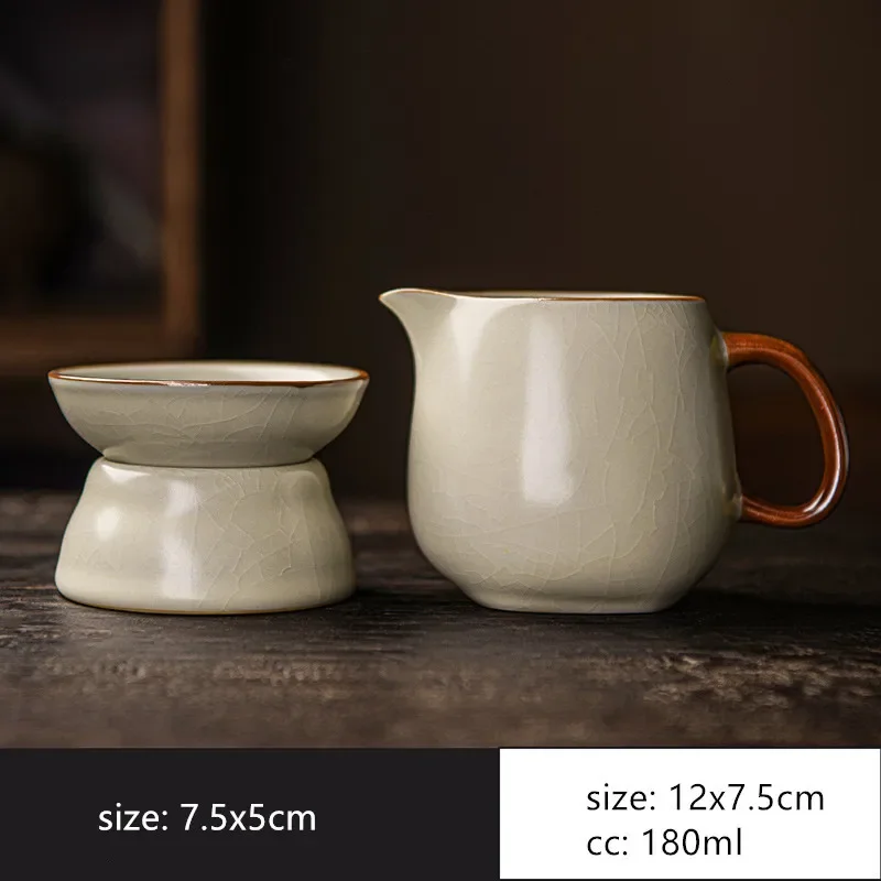 Exquisite Ceramics Fair Cup Tea Set Accessories Raw Ore Five-color Tea Separator Handmade Anti-hot Teacup Chinese Tea Infuser