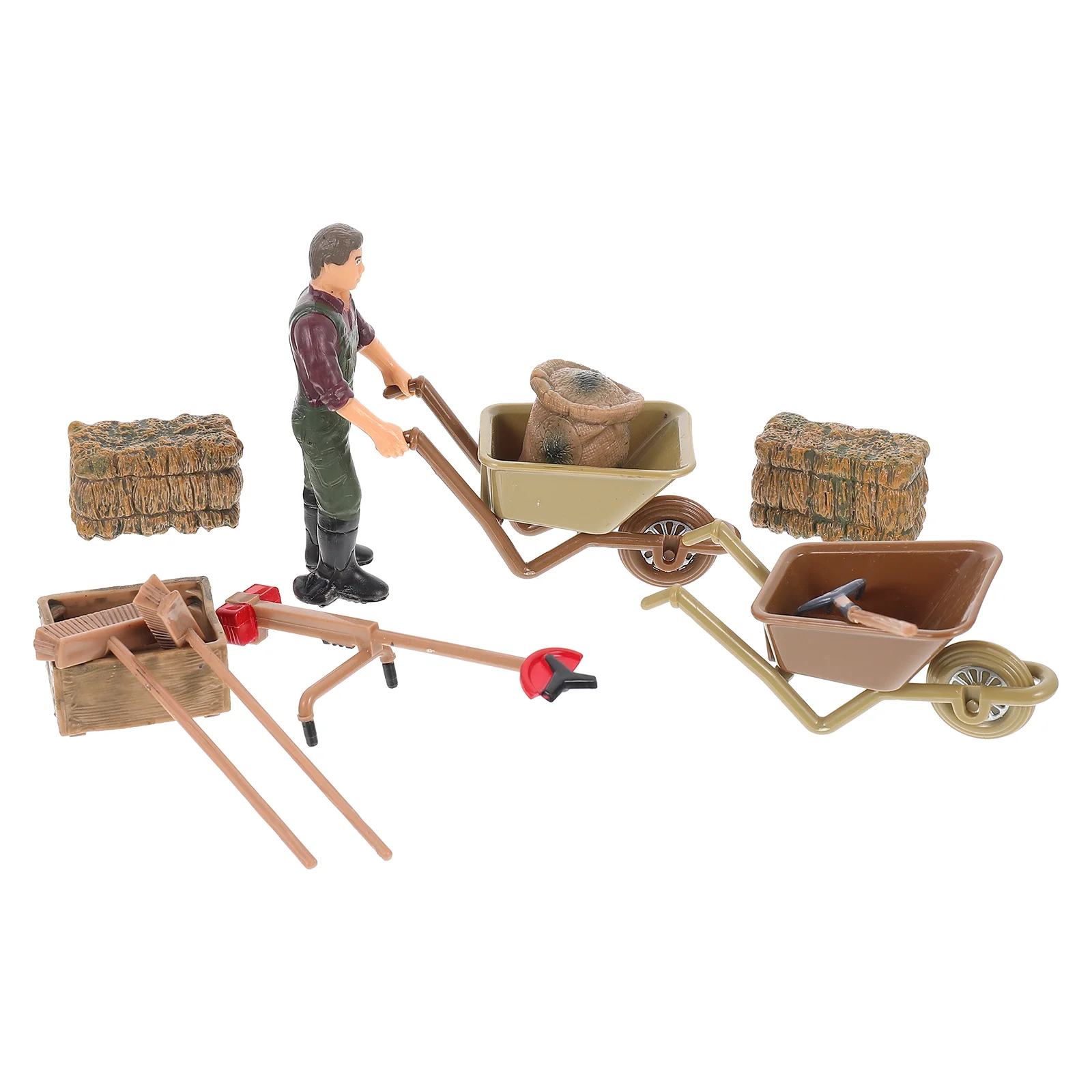 

11 Pcs Miniature Farm Toy Implement Scene Model Sand Table Decor Small House Accessories Toddler