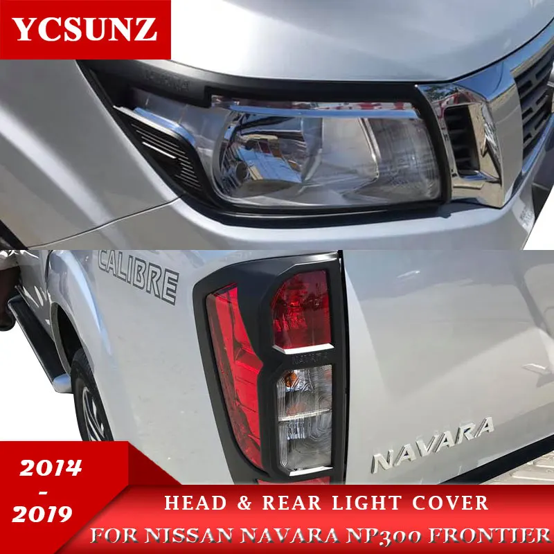 Head Light Cover Rear Lights Cover For Nissan Navara 2014 2015 2016 2017 2018 2019 Np300 frontier Accessories Lamp Hood