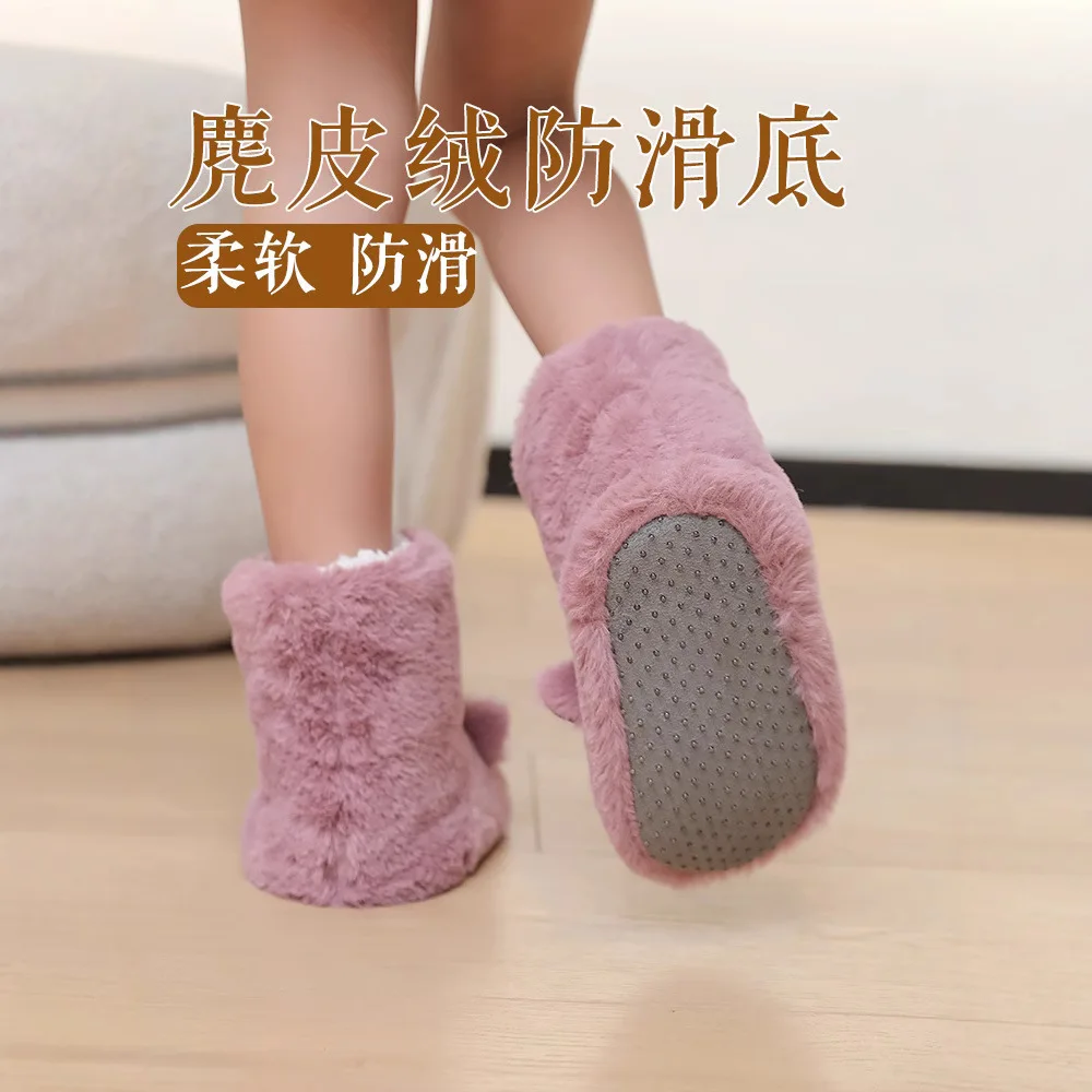Winter Children Floor Socks Baby Indoor Walking Socks Plush Thickened Baby Anti Slip Shoes Boys Girls Warm Kids Leg Warmers