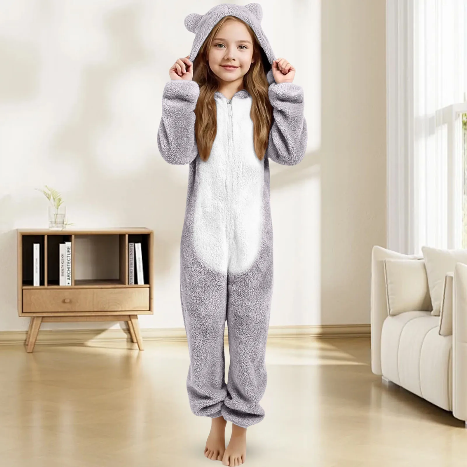 

Unisex Jumpsuits 2025 Kids Fleece Jumpsuit For Boys Girls Zip Up Long Sleeve Clothes Casaul Loose Comfy Homewear Clothes For Kid