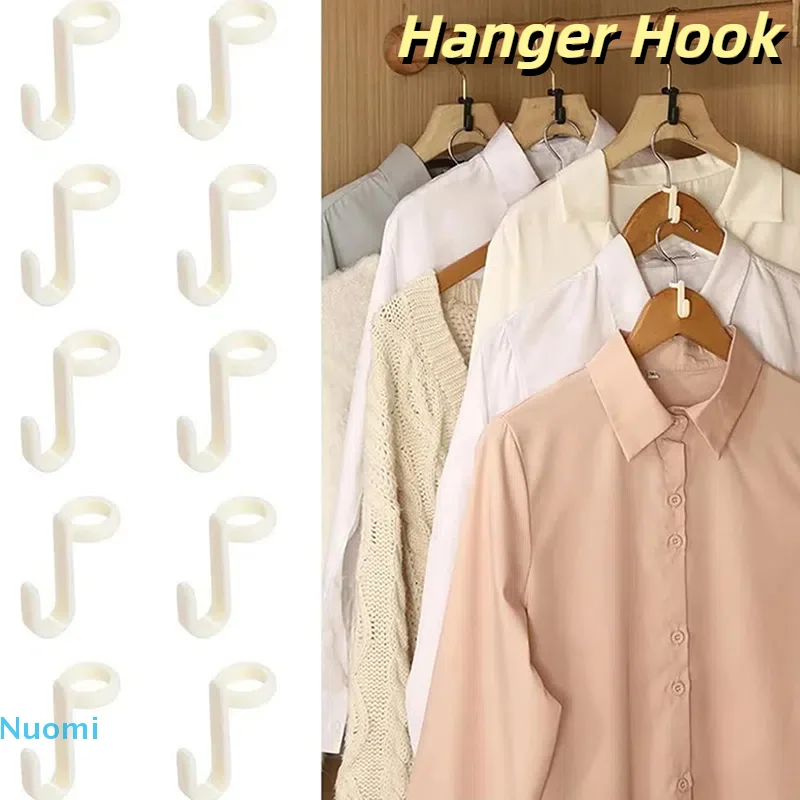 

50PCS Mini clothes hanger hook Coat Hook Plastic Closet Stack Hanger Rack Bedroom Storage Wardrobe Organizer Hanger Space Saver