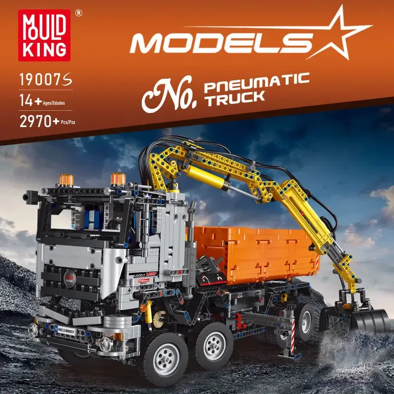 MOLD KING 19007 Kit di costruzione tecnica App Telecomando Motorizzato Aroc Truck 3245 Blocchi MOC Mattoni Giocattoli per bambini Gif di Natale