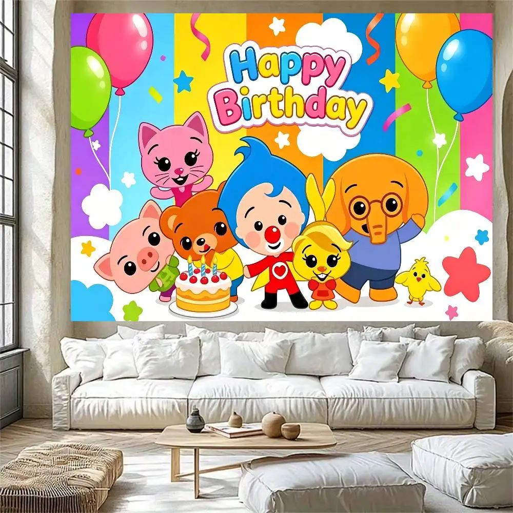 Zirkus-Thema Cartoon-Clown Geburtstagsparty-Dekoration Hintergrund Babyparty-Zubehör Kuchendekoration Hintergrund Kindergeschenk