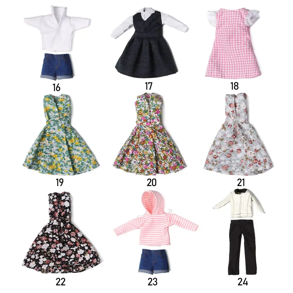 Navy Style Clothes for 1/6 Bjd Doll Casual Wears Dresses Doll Handmade Multistyles Doll Mini T-shirt Skirts Doll Accessories