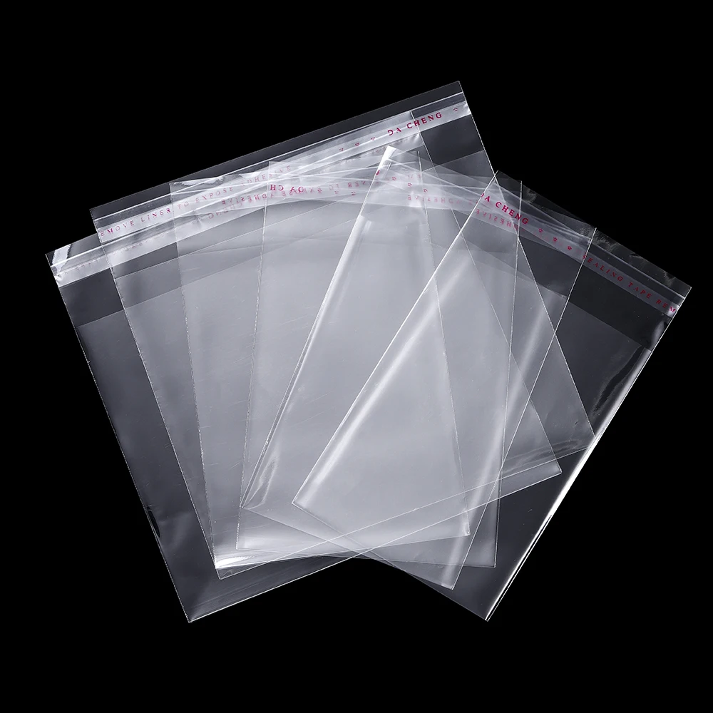 100pcs/Lots Transparent Self Sealing Adhesive Pouch OPP Bag Plastic Storage Bags With Hang Hole For Jewelry Display Package