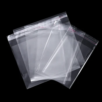 100pcs/Lots Transparent Self Sealing Adhesive Pouch OPP Bag Plastic Storage Bags With Hang Hole For Jewelry Display Package