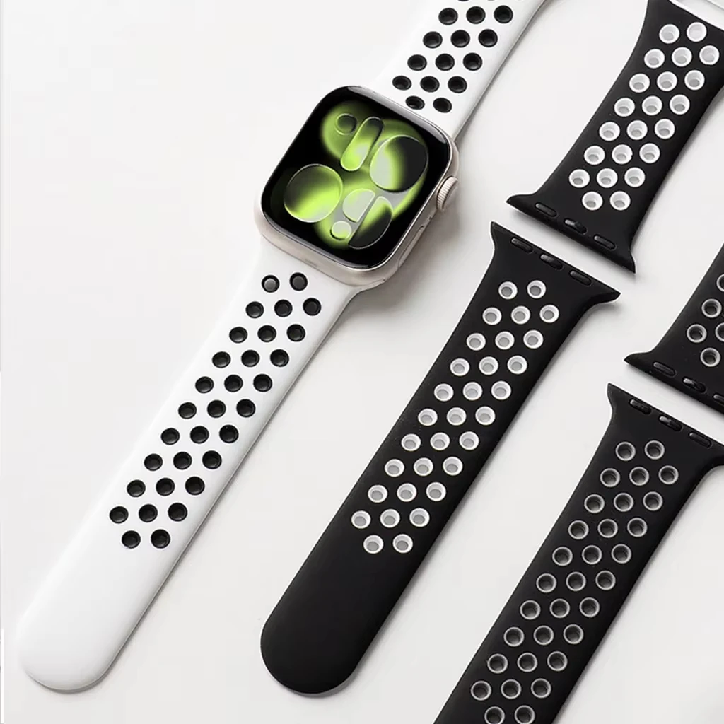 애플 워치용 실리콘 스트랩 S11 46-42mm 45mm 44mm 울트라3 49mm 40mm 41mm 브레이슬릿 iWatch 시리즈 10 8 7 6 4 5 9 SE 3 스포츠 밴드