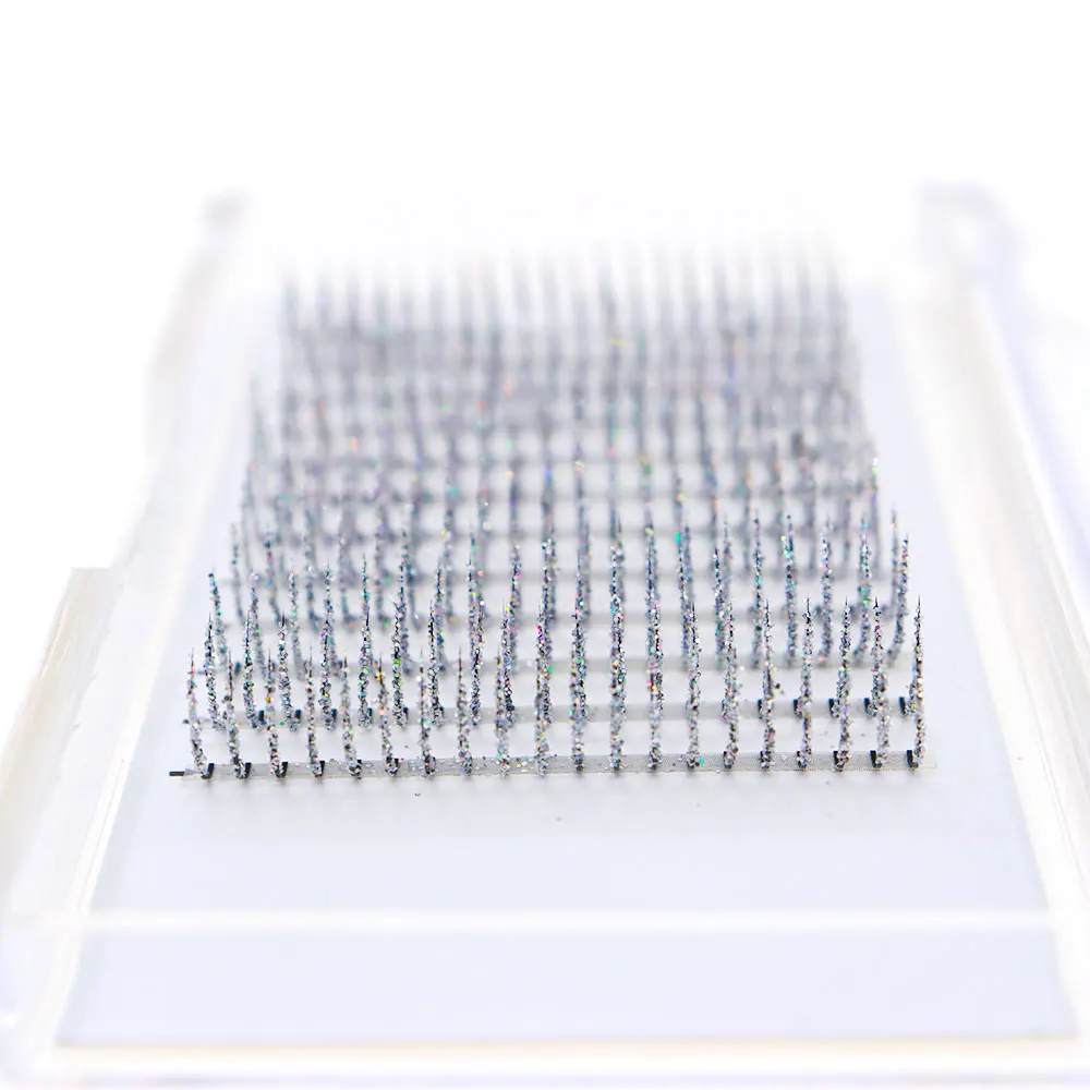 Srebrne Diamentowe Rzęsy Wróżki Błyszczące 240 szt. Halloween Boże Narodzenie Randka Impreza Makijaż Przedłużanie Rzęs Rzęsy Wróżki z Efektem Różdżki