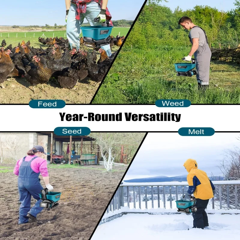 KYS Electric Fertilizer Spreader 3.3L Cordless Handheld Seed Spreader for Lawn Grass Vegetables for Makita 18V Battery