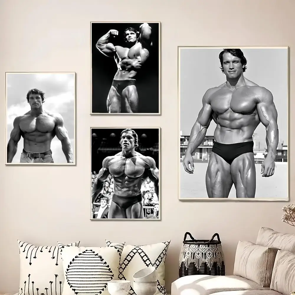 A-Arnold S-Schwarzenegger Painting Calligraphy Canvas Poster Wall Art for Living Room Bedroom Cafe Decor Gift