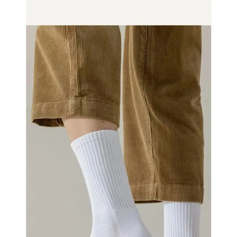 NOVIDADE! ! 1 Par de Meias Masculinas de Algodão com Forro de Veludo, Cano Médio, para Inverno, Desodorantes, com Sola Acolchoada, Grossas, Esportivas, para Basquete, Brancas