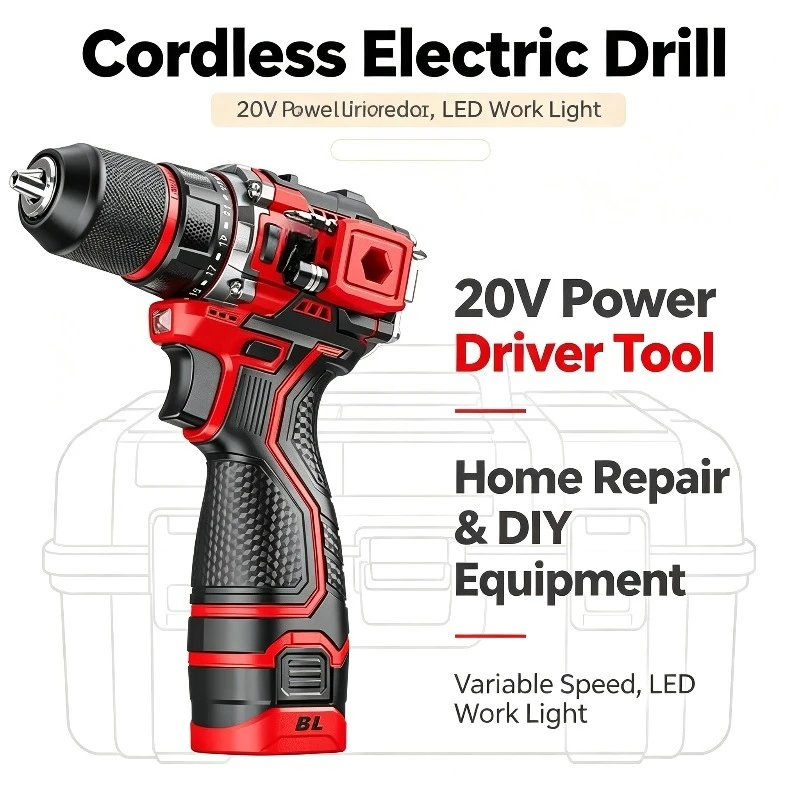 Brushless Cordless Impact Drill Tapping Machine Metal Ratchet Chuck Electric Hand Drill Screwdriver For Home DIY Metal Drilling