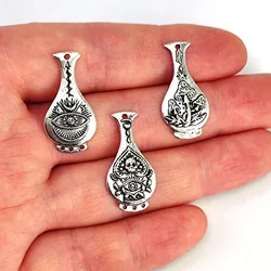 5pcs making jewelry findings cute skull heart eye flower vase mushroom charm for DIY earring necklace