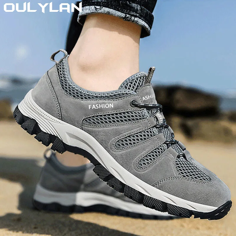 Oulylan Men Shoes Breathable Splashproof Outdoor Hiking Wading shoes Shoes Mountain Climbing Sport Men Hunting Trekking Sneaker