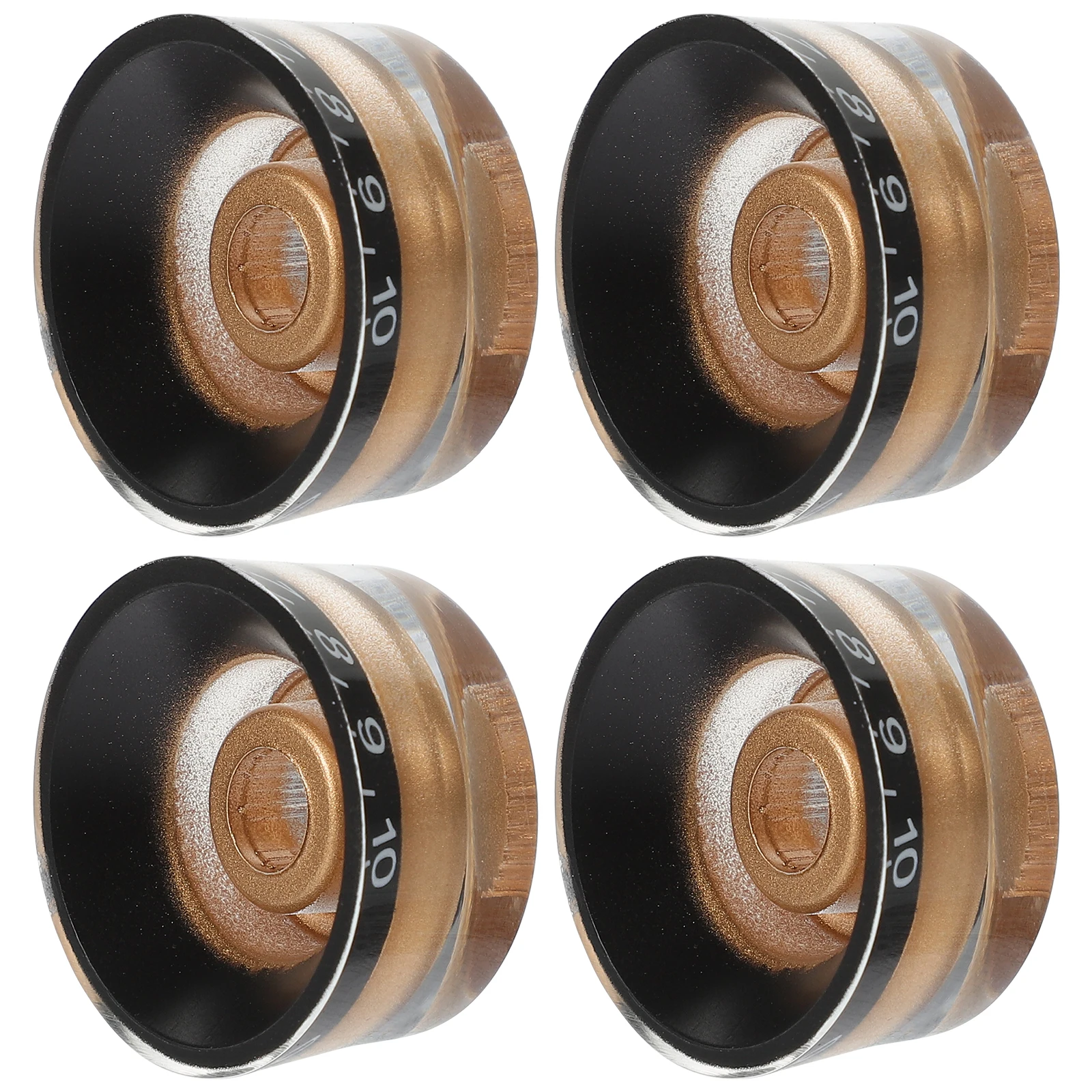 

4 Pcs Electric Guitar 4-piece Set Knobs Black High Quality White Tone Replacement