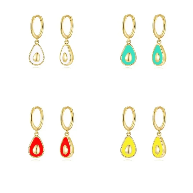 Wholesale Fashion Colored Droplet Fruit Avocado Earrings, Daily Wear Earrings, Valentine's Day Gifts