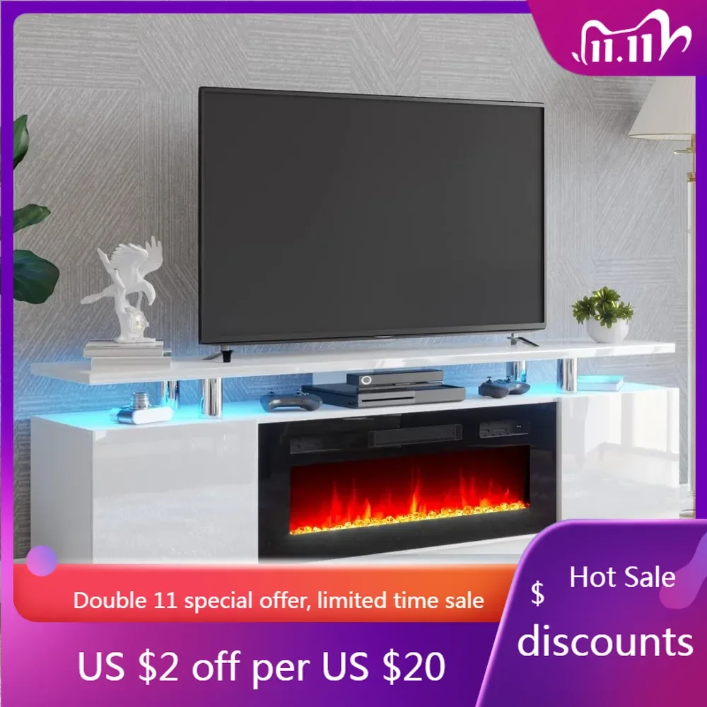 Fireplace TV Stand with 36