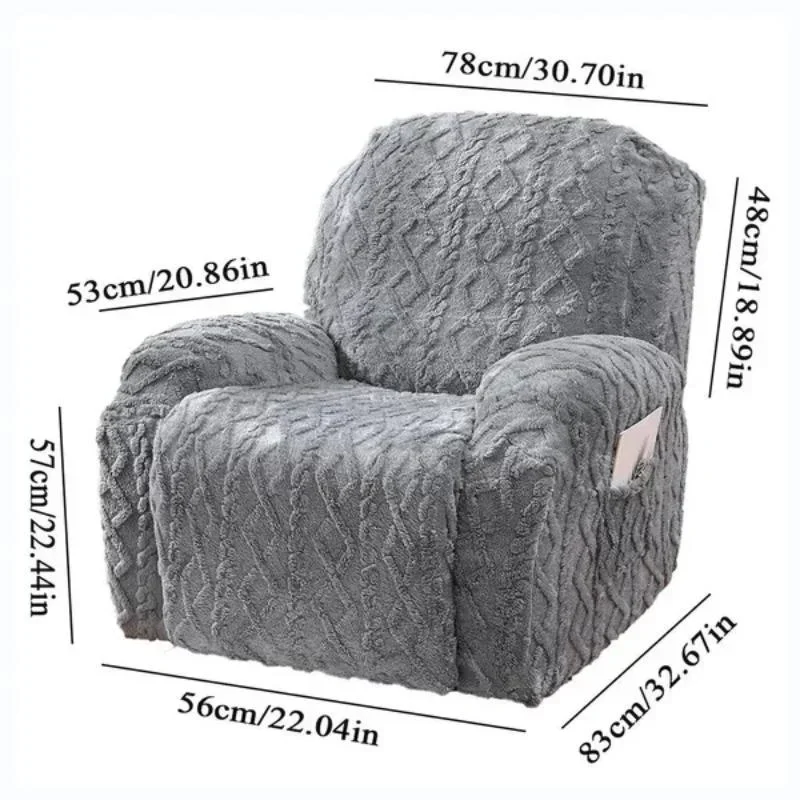 Thicken Plush Recliner Sofa Cover Soft Jacquard Weave Armchair Covers Winter Warm Non Slip Sofa Slipcovers for Living Room